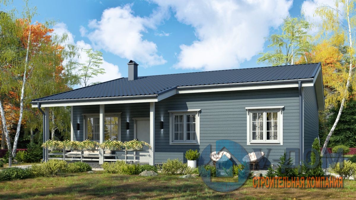 Проект одноэтажного каркасного дома Ксения