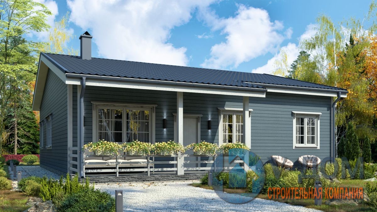 Проект одноэтажного каркасного дома Ксения