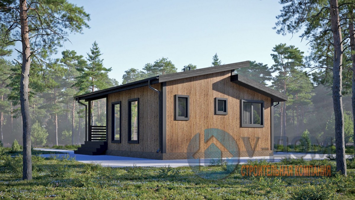 Проект одноэтажного каркасного дома Соул 